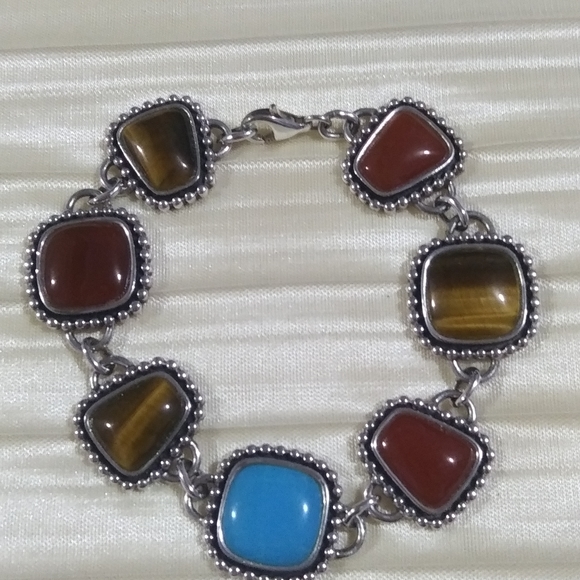Jewelry - Sterling silver multi gemstone bracelet